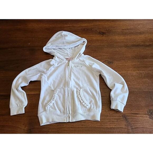 Juicy Couture Velour Jacket Girls Toddler 4T Black Pink Hooded Full Zip - Picture 1 of 11